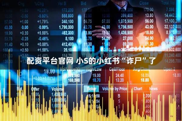 配资平台官网 小S的小红书“诈尸”了